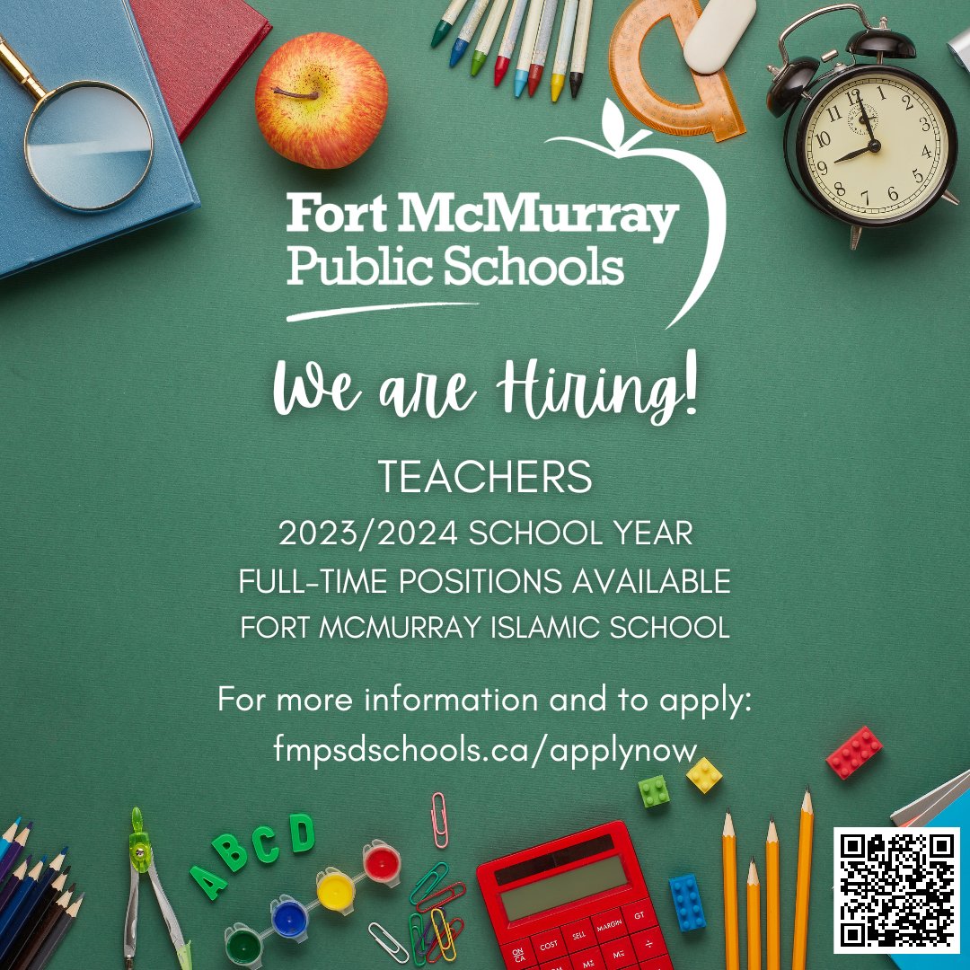 FMPSD Human Resources (@fmpsdhr) on Twitter photo Full-time teaching positions available for the 2023/2024 school year. Check out the
Fort McMurray Public Schools website for more information and updates: fmpsdschools.ca/applynow
<a href="/FMPSD/">Fort McMurray Public School Division</a> Full-time teaching positions available for the 2023/2024 school year. Check out the
Fort McMurray Public Schools website for more information and updates: fmpsdschools.ca/applynow
<a href="/FMPSD/">Fort McMurray Public School Division</a>