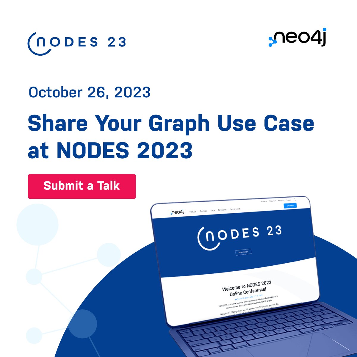 Attention #devs and #datascientists🙋!

The call for papers for #NODES2023 is still open! 📢

Use cases for graph in:

#ML
#apps
#visualization

Join the 5th edition of this fantastic 24-hour online event! 

okt.to/wTqnPo

#Neo4j