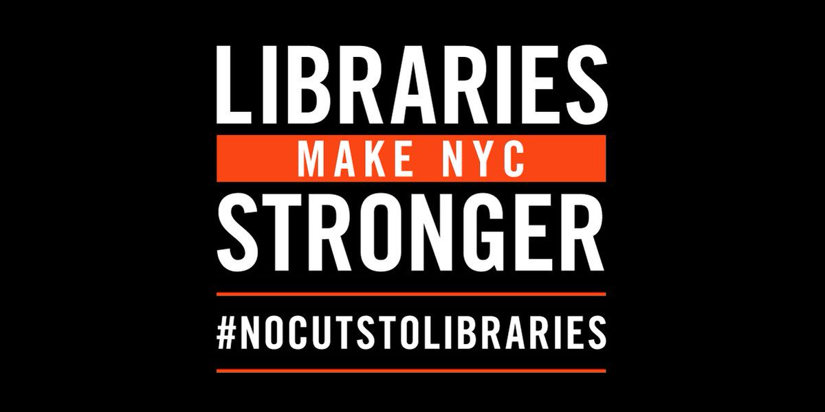 Get your priorities in order, @NYCMayor & @NYCCouncil. New Yorkers won’t stand for library budgets to be cut by $36.2 million. RT to help stop cuts that could end weekend service in branches across the city. #NoCutsToLibraries investinlibraries.org