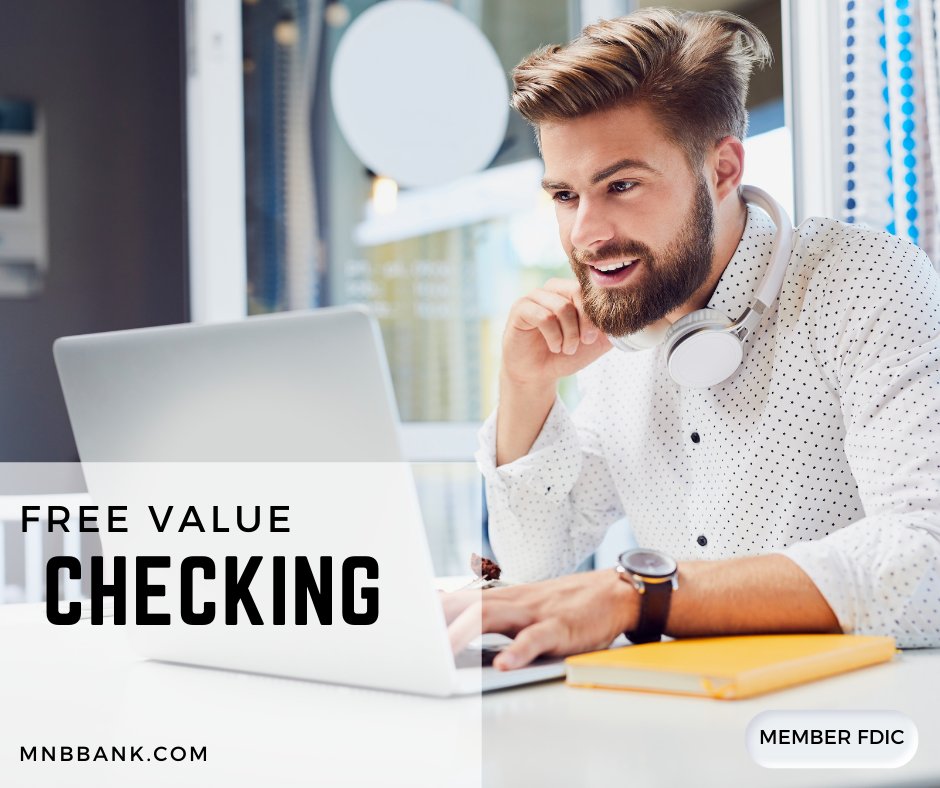 Free Value Checking is just one of the many options for our customers to choose from. Visit our website for more personal account information. #mnbchecking #personalbanking