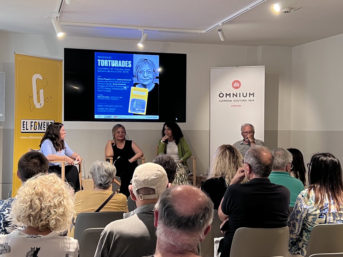 Avui hem presentat  #Torturades @Comanegra a #GIRONA amb Maria Garcia-Boër, @GemmaPasqual i Xavier Corominas. @omnium @omniumgirones @ElFomentGirona 
#ellestambehieren
#memòriademocràtica
#TrenquemElSilenci #Vialaietana43