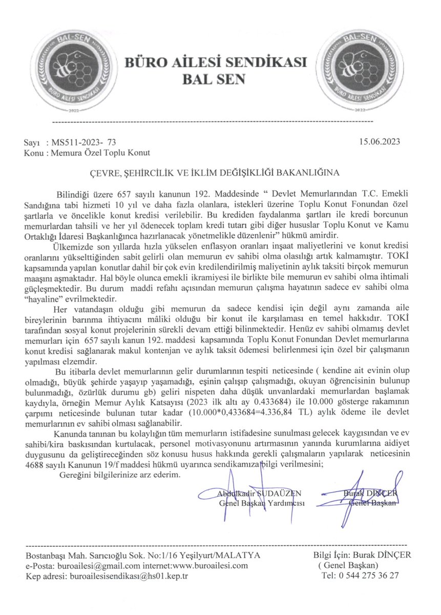 #MemurHakkınıAlamıyor
#MemurYardımDeğilKonutİstiyor 

MEMURLARIMIZ İÇİN KİRA ÖDER GİBİ EV SAHİBİ OLMA PROJESİ

Memurun geçim sıkıntısı yaşamasındaki en ciddi problemlerden biri konut kiraları.

Memurlarımızın maaşlarından, aylık kat sayısı x 10.000 gösterge (2023 ilk ayı için