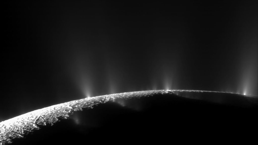 Enceladus, Saturn's icy moon, is known for its geysers that erupt with water from a subsurface ocean. 

Scientists have just detected phosphorus—an uncommon element that's a key building block for life—in the plumes that these geysers spray: go.nasa.gov/43FVtY1