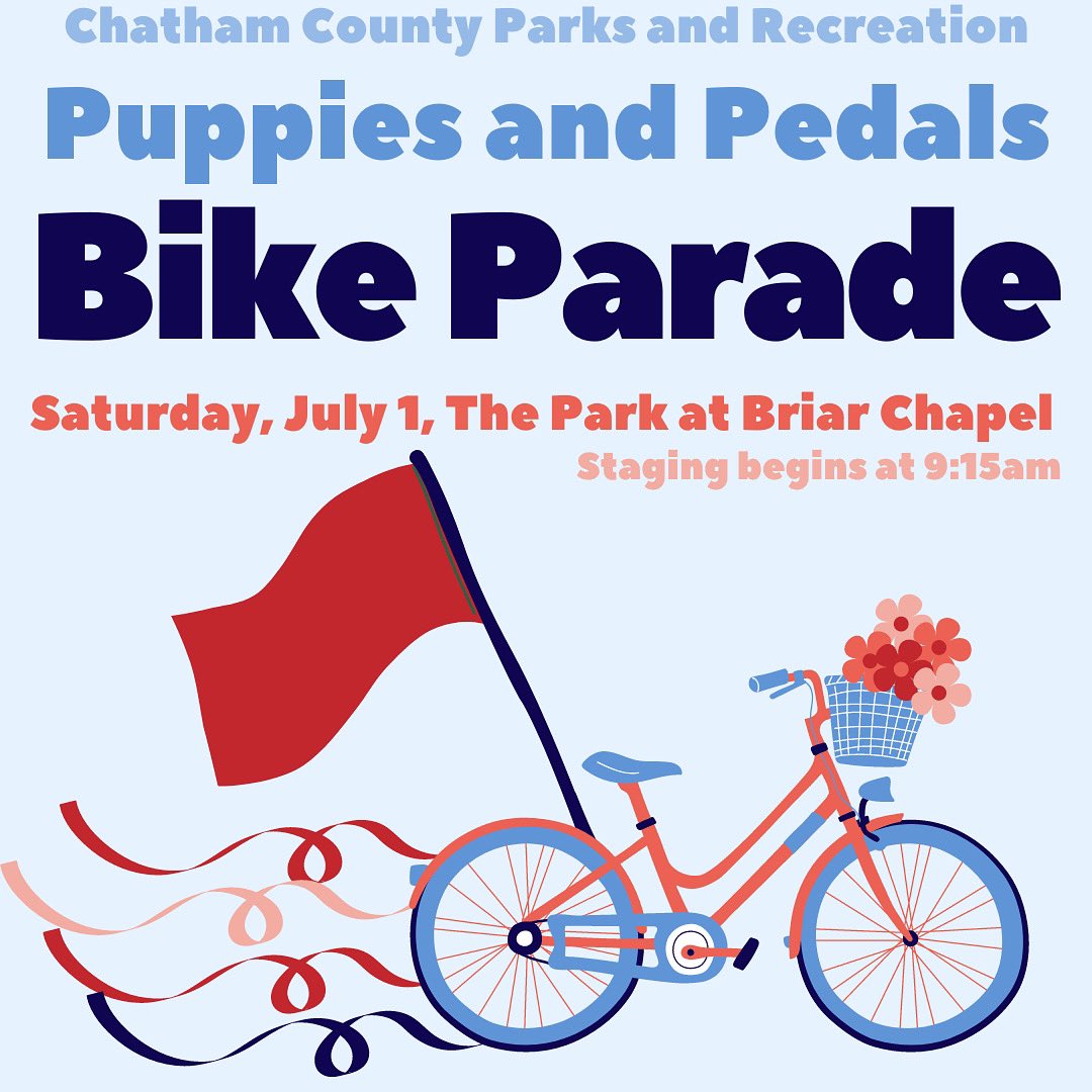 ChatCoParksRec's tweet photo. Celebrate Independence Day in style! Come out and decorate your bike (or your dog) in red, white, and blue for a parade around the park. Awards will be on hand for best in show. Bike decorating supplies will be available, but participants are encouraged to bring additional flair. https://t.co/vinCEKTTJ9