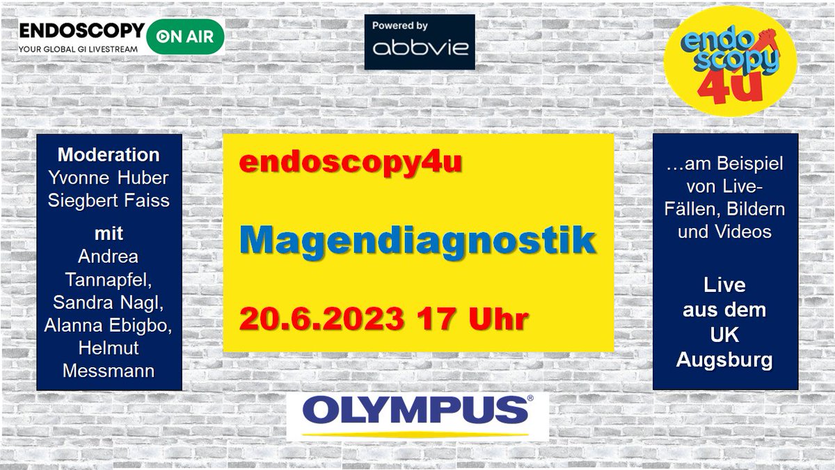 Am 20.6. 17 Uhr geht´s weiter - endoscopy4u über Magendiagnostik. Was ist ein Risikomagen, wie erkennen wir den ? Pathologie und Endoskopie und vieles mehr. Gleich kostenfrei anmelden unter endoscopyonair.com/de/event/endos…