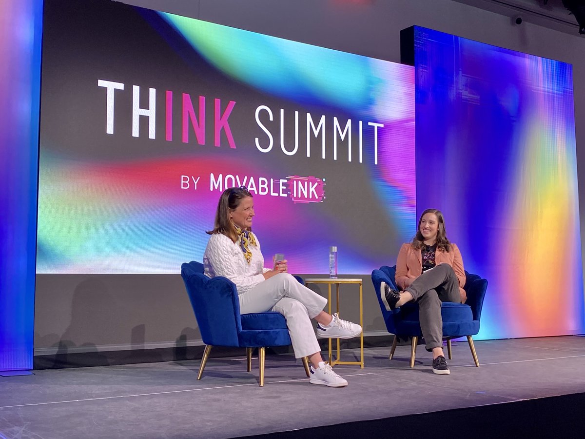 movableink's tweet photo. Fireside chat just happened at #ThinkSummit2023 with Movable Ink's Rachel Cowlishaw and @LandsEnd's Sarah Rasmusen to talk about her marketing team's AI story. 🔥 https://t.co/PFhKtn92MZ