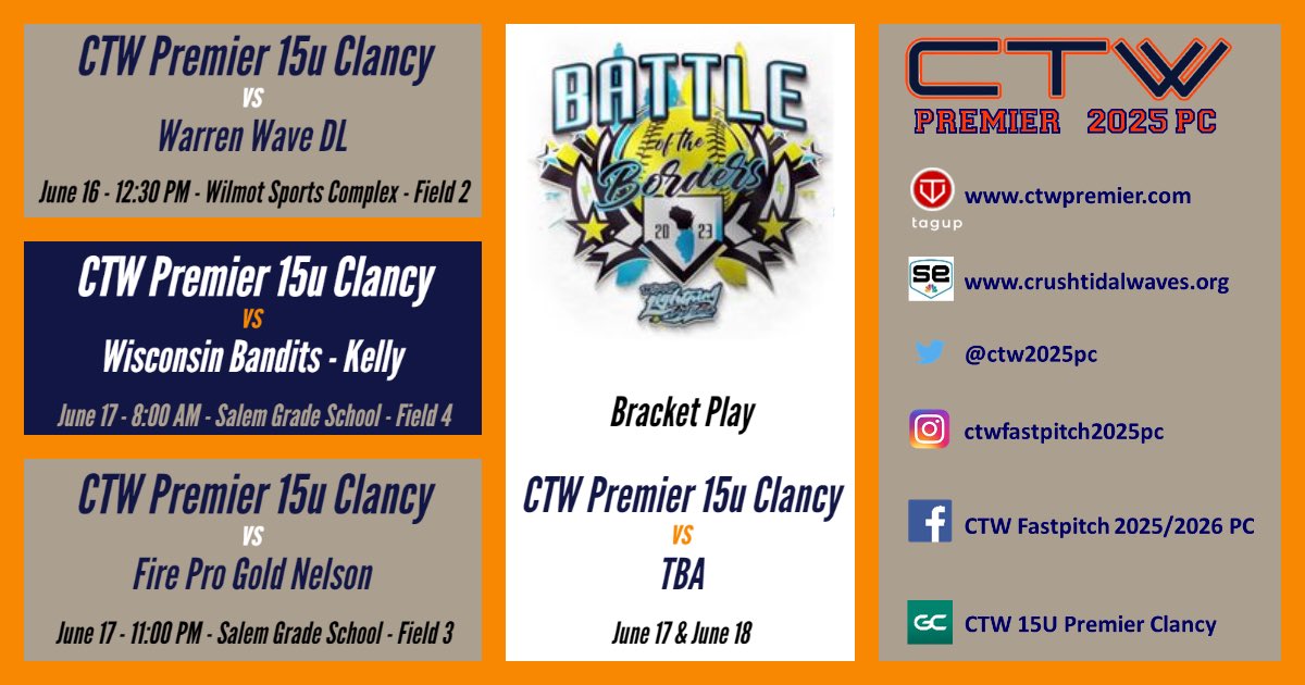We are excited to get back on the field this weekend at the Battle of the Borders Tournament! Come check us out!