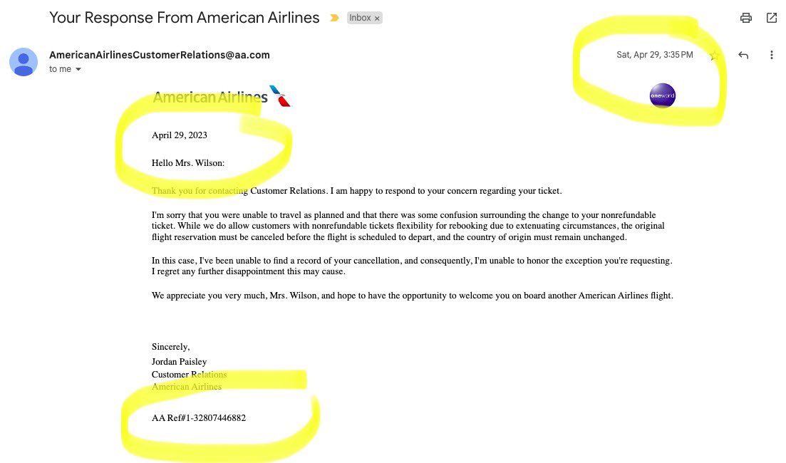 JaviMarin08's tweet photo. @AmericanAir Since April 29 waiting for a response. Is this normal?! Over $1,500 worth flights lost because of your fault and still have no answers. Thanks for letting us not have a vacation this summer 
@bbb_us https://t.co/L4M9a0S2hB