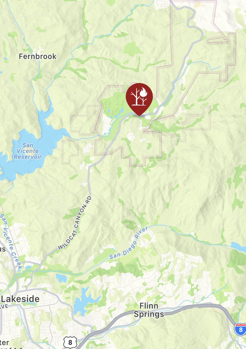 CALFIRESANDIEGO's tweet image. .@CALFIRESANDIEGO is at scene with Barona FD of a vegetation fire along Wildcat Canyon Rd east of Quincy Canyon Rd in Barona. Fire spread stopped at one acre; firefighters will remain at scene for mop up and containment. #WildcatFire