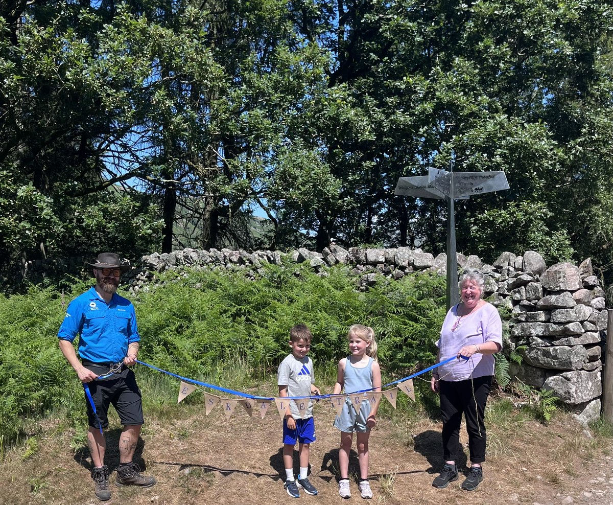 boabb_JEL's tweet photo. Today we took our new @CumberlandCoun members and the lovely children from Bransty Primary school out to formally open @LakesRangers #EskTRail - in the most beautiful valley in the @lakedistrictnpa 🤫 Today really didn’t feel like work! https://t.co/mmD0voHVi7
