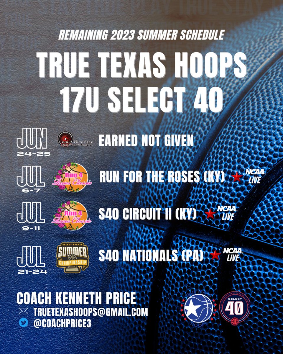 🚨 Coaches, we have 2024’s &amp; 2025’s 🚨 Here is our remaining Summer schedule ⤵️ TTH 17U Select 40 | <a href="/CoachPrice3/">Coach Price</a> 

#0 <a href="/Kynnediwebb3/">Kynnedi Webb</a> (2024) 
#3 <a href="/maddie_dore3/">Maddie Dore</a> (2024)
#4 <a href="/grace_vineyard4/">Grace Vineyard</a> (2024) 
#11 <a href="/MajorBaller13/">Savannah Scruggs</a> (2024) 
#23 <a href="/julie_kasonga2/">Julie Kasonga</a> (2025) 
#24 <a href="/KendallB_2006/">Kendall Baker</a> (2024) 
#30