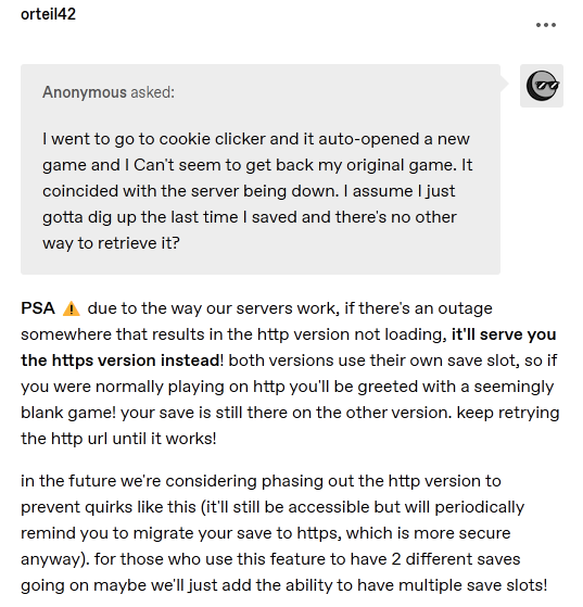 Orteil on X: hey if you loaded cookie clicker in your browser and it  looked like your save is gone read this:  / X
