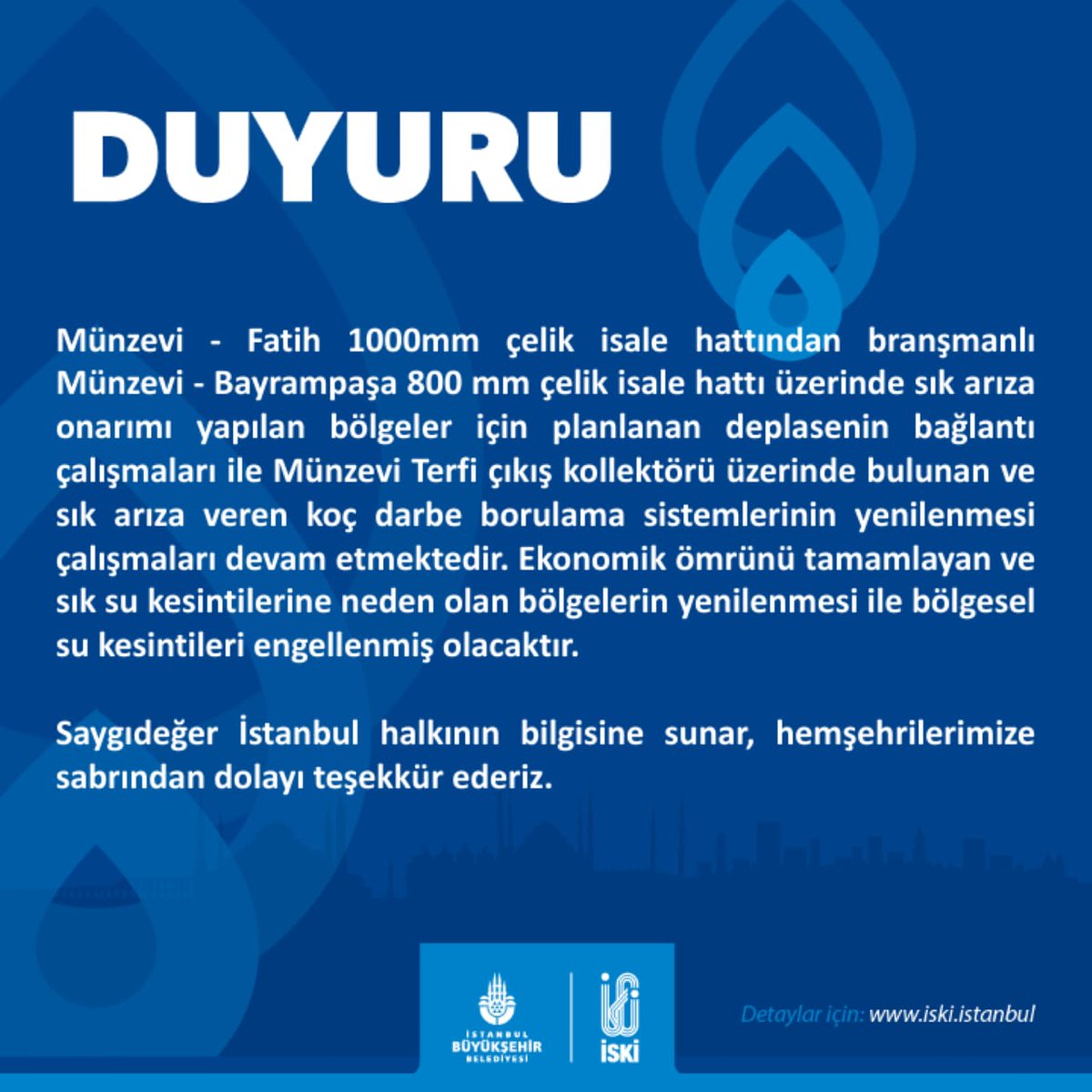iskignmudurlugu's tweet photo. Saygıdeğer İstanbul Halkına Önemle duyurulur. https://t.co/FnLOWdWXsA