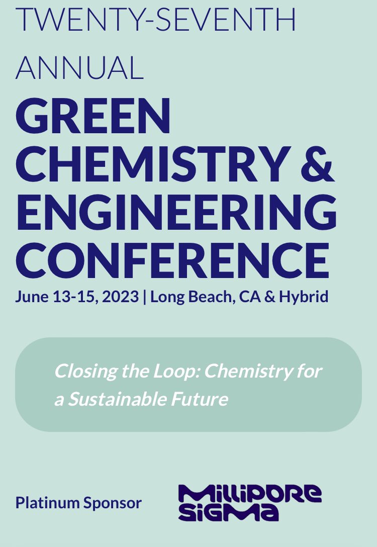 So grateful that I was able to be at majority of the conference. Leaving with a happy heart. Thank you very very much <a href="/ACSGCI/">ACS Green Chemistry Institute</a>, <a href="/ACS/">Adam Spangler</a>, sponsors, conference, session and workshop organizers, speakers and current and future collaborators. #GCandE