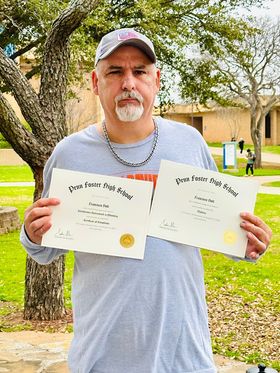 PennFoster's tweet photo. "I am proud to say I got my High School diploma through #pennfoster and my Plumbing certification. Dual degrees, Success is possible with Penn Foster, thank you Penn Foster I am now starting Tarrant County College this summer." - Frank Holt, 2023 graduate https://t.co/6UtEPqKQp4