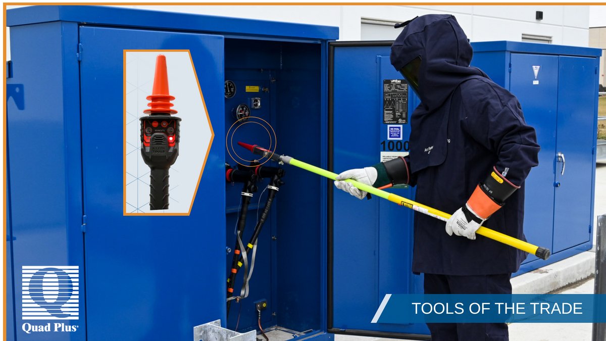 Safety First! Checking for voltage from a distance using a non-contact voltage detector (a.k.a. “hot stick”) is required before working on any electrical system. It is never safe to assume! “It is not dead until tested dead & grounded.”

#toolsofthetrade #powerservices #QuadPlus