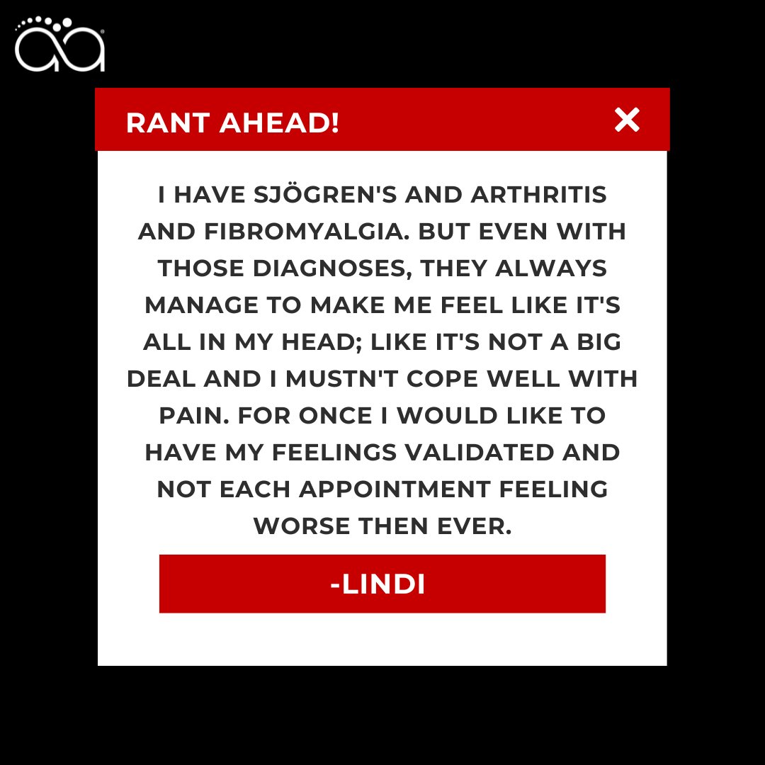 IFAiArthritis's tweet photo. AiArthritis diseases are hard for outsiders to understand. We hear you! We see you and we understand! Have a rant that you want to submit? Check the link below. https://t.co/T1dQHbOseu #AiArthritis #Rant #Disability #MedicalGaslighting #InvisibleDisease https://t.co/amDvMc1fCj