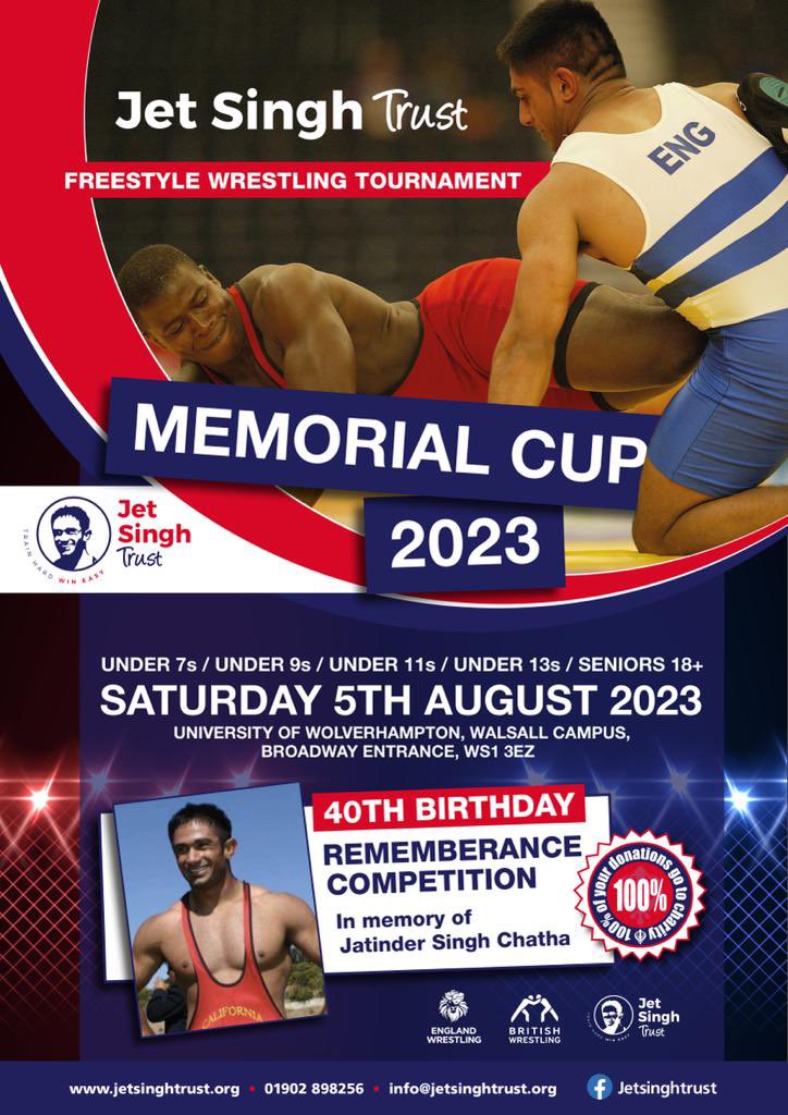 We will be hosting our 1st Wrestling memorial cup to honour Jet, please book your place via britishwrestling.org spectators will be able to also purchase their tickets on the door.  #olympicwrestling #memorial #tribute #legacy