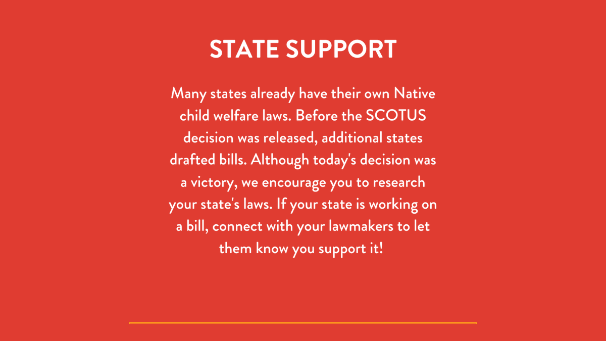 NativeGov's tweet photo. Today is a victory for Native families and sovereignty!! 

#ICWA #IndianChildWelfareAct #SCOTUS https://t.co/0XAsFz8EPU