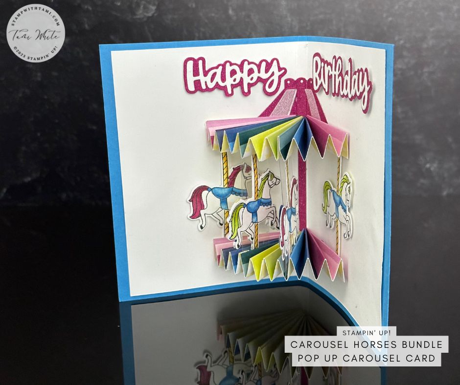 stampwithtami's tweet photo. We made these cards on our Stampin' Scoop Show video earlier today using the Stampin' Up Carousel Horse 🐴Bundle. A pop up carousel 🎪card, a window spinner and more. 
🎥 Catch the replay and get tutorials: https://t.co/bDVp7Z7k7a

#simplestamping #handm#stampinup  #stampwithtami https://t.co/bl1eB7igjn