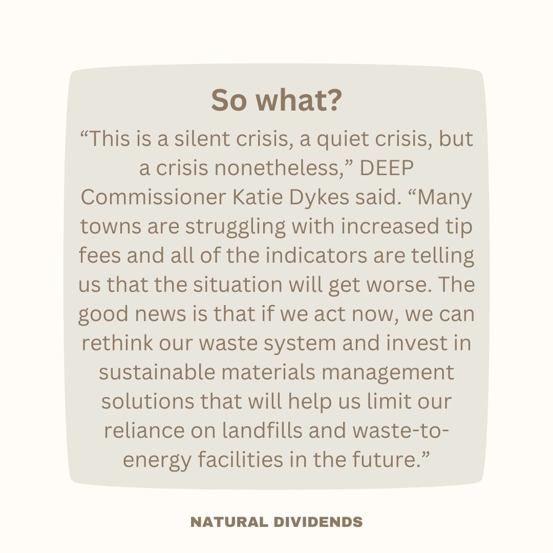 natdividends's tweet photo. Sorry for the short hiatus, but What's New With Nature is back!!!

For the month of June, we're looking at CT's waste crisis. That's right, if you didn't know already, we're unfortunately in the middle of a crisis. 

*For the full post visit our Insta or LinkedIn.* https://t.co/SaEX2yqWsK