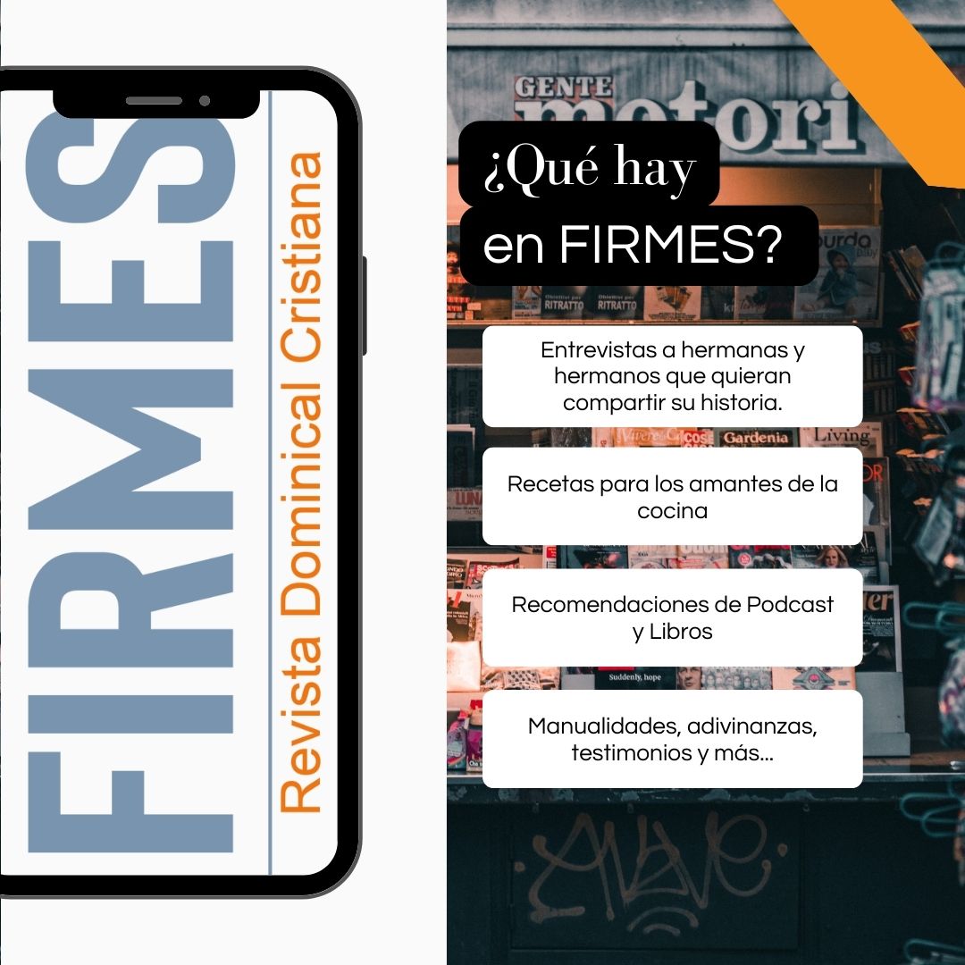📣¿Buscas recomendaciones de lectura o de pódcast? ¿Reflexionar sobre la palabra de Dios? ¿Recetas nuevas para cocinar? ¿Has buscado manualidades para hacer con tus hijos? Todo esto y más lo encuentras en FIRMES.
Los esperamos hermanos. 😊

#revistadominical #descarga #gratuita