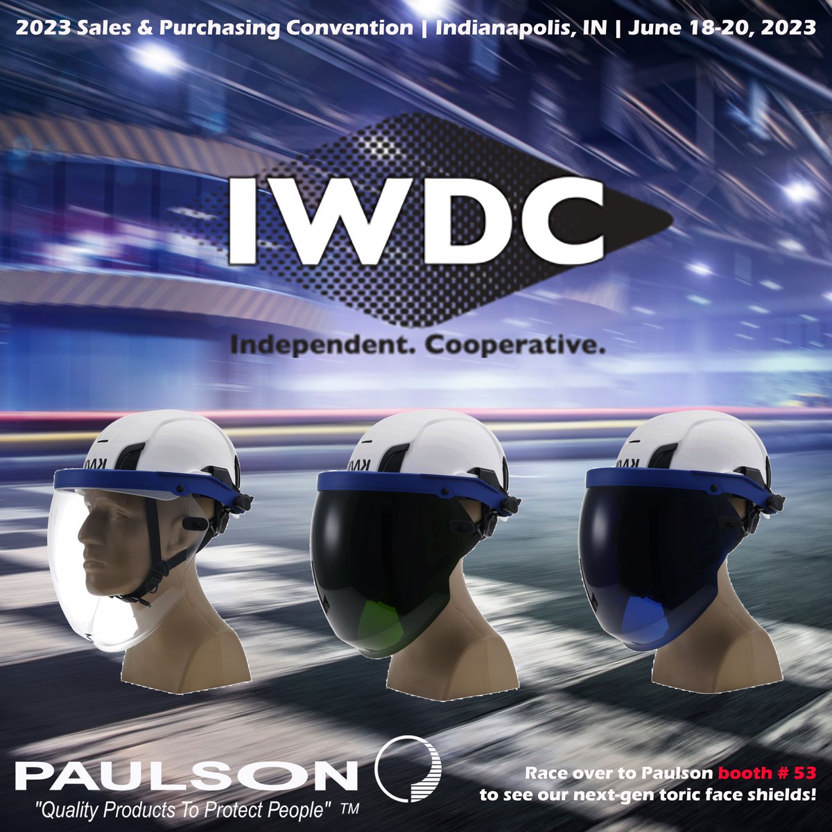 PaulsonMFG's tweet image. Next week is the annual @IWDC Sales &amp;amp; Purchasing Convention in Indy! Stop by Paulson booth # 53 to see our brand new line of toric face shields for #welders.

#WeldingSafety #FaceProtection #PPE #MadeInTheUSA #MadeInTemecula