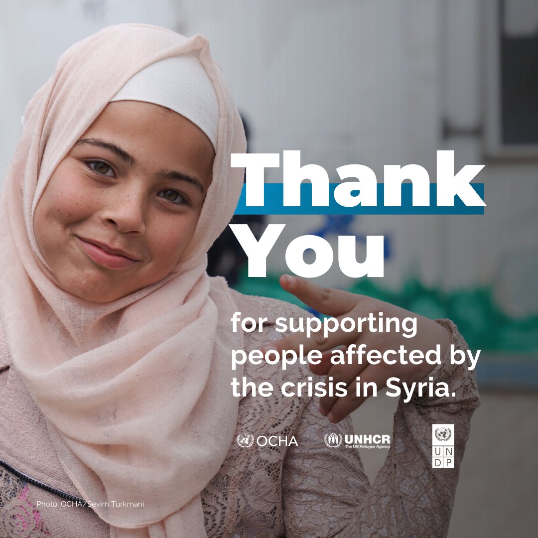 👏 #OCHAthanks all donors who demonstrated their solidarity at the #SyriaConf2023 today.

Your support will help the @UN and its partners reach millions of people across #Syria and in the region with critical life-saving humanitarian assistance.

#InvestInHumanity