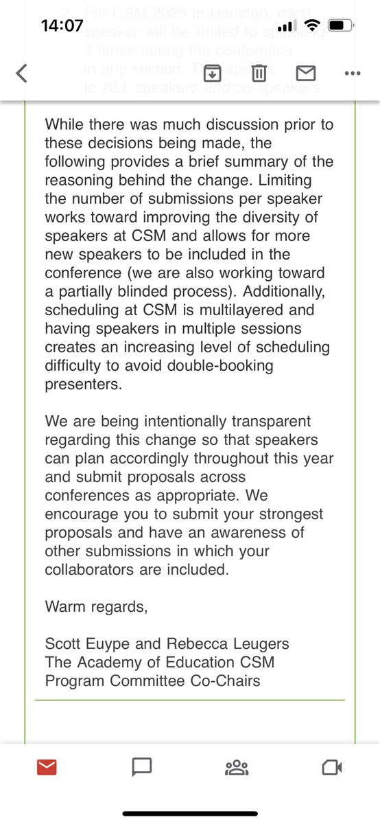 I appreciate the transparency from @APTA_AcadPTEd as I hadn’t heard anything about this yet. #PTtwitter — what’s your take on this message about #CSM2024 and #CSM2025? #APTAAcademyofEducation