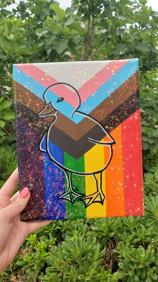 Sierra_sky94's tweet photo. ✨🌈💖 HAPPY PRIDE GIVEAWAY 💖🌈✨

Enter for a chance to this Pride Duck painting &amp; a 50% off coupon to my store!

🏳️‍🌈 MUST BE FOLLOWING 
🏳️‍⚧️ MUST RT &amp; LIKE THIS 
🏳️‍🌈 TAG FRIENDS
🏳️‍⚧️ EACH TAG = 1 ENTERY. 

U.S ONLY

WINNERS WILL BE ANNOUNCED JUNE 22nd https://t.co/YqP52ahaYE