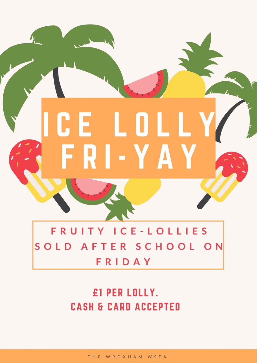 TOMORROW….. 🍦 (you can also get your tickets to the Summer Festival from anyone on the WSFA)