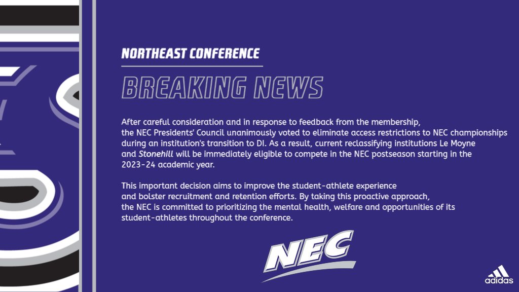 Very exciting news coming out of the <a href="/NECsports/">NEC</a> Presidents' meetings held last week!

🏆SKYHAWKS ARE NEC CHAMPIONSHIP ELIGIBLE across the board starting this fall! 🏆

#GoHill #NECPride