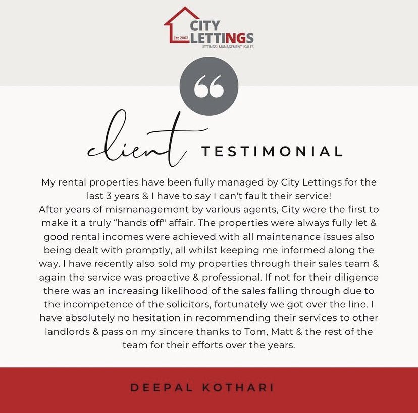 cityletsnotts's tweet photo. A fantastic #review from one of our long-standing #landlords, whoโs several #properties we fully manage for him in #Nottingham.
Looking to rent your property with a hassle-free #managementservice to boot? Get in touch today with one of our friendly team. โ๏ธ 0115 9502172 https://t.co/xMPeqeupvj