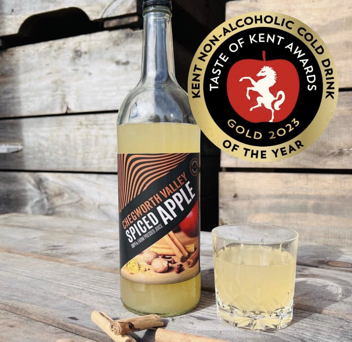 Chegworthvalley's tweet photo. We are absolutely thrilled to announce that we have won the Taste of Kent award for,
Kent non-alcoholic cold drink of the year for our Spiced Apple Juice 🙌🏻 @tasteofkentawards #toka23 @producedinkent https://t.co/A3DwrSJz70