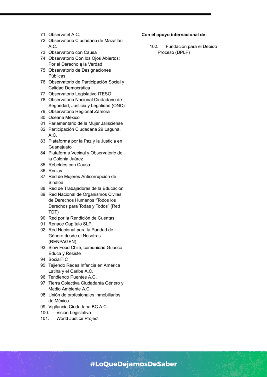#DesignacionesINAI | ⚖️ El martes, la <a href="/SCJN/">Suprema Corte</a> discutirá la controversia constitucional interpuesta por el <a href="/INAImexico/">INAI</a>. 102 organizaciones entregamos una carta y amicus para que le permita sesionar con sus integrantes actuales y se proteja el derecho a saber. 

#LoQueDejamosDeSaber