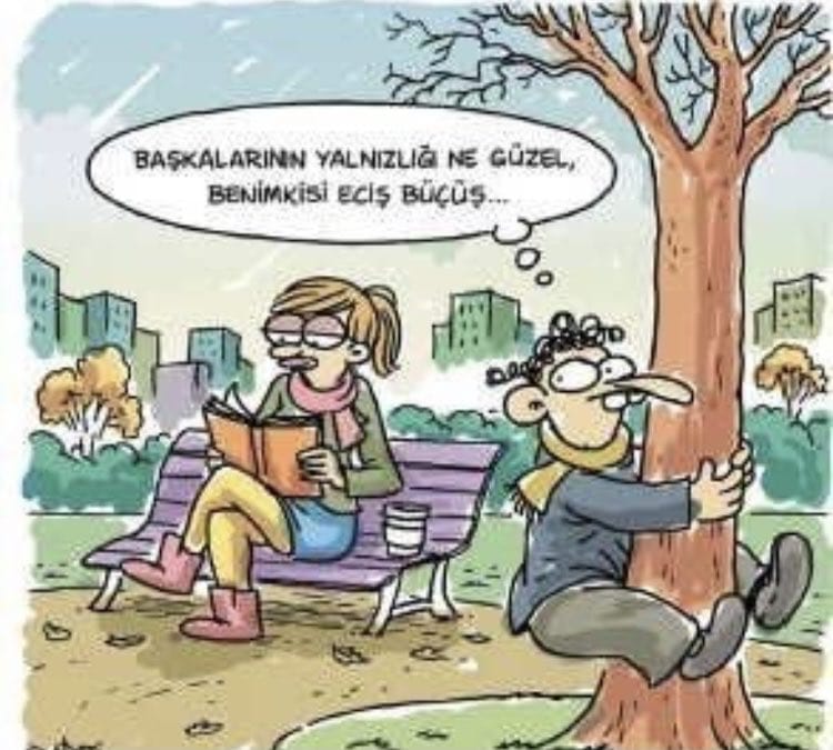 Karikatür. Yalnız