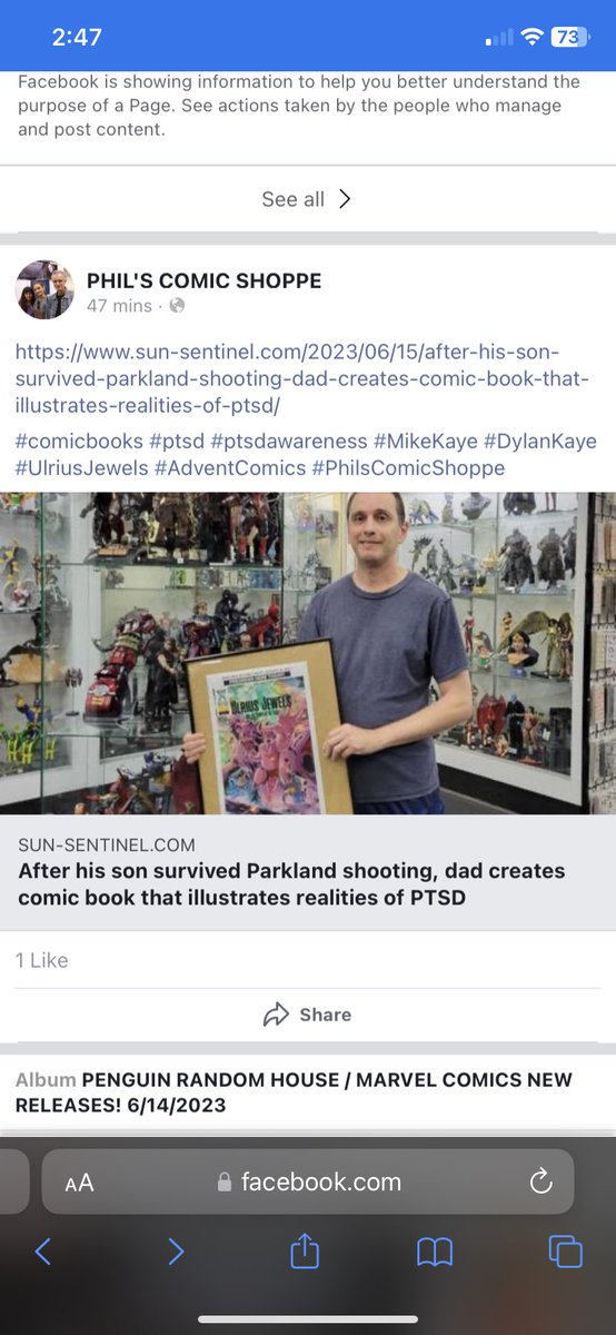 Shout out to Phil’s Comic shoppe in Margate, Florida for featuring me on their Facebook page! #comic #comicshop #facebook #ulriusjewels #preorder @SunSentinel
