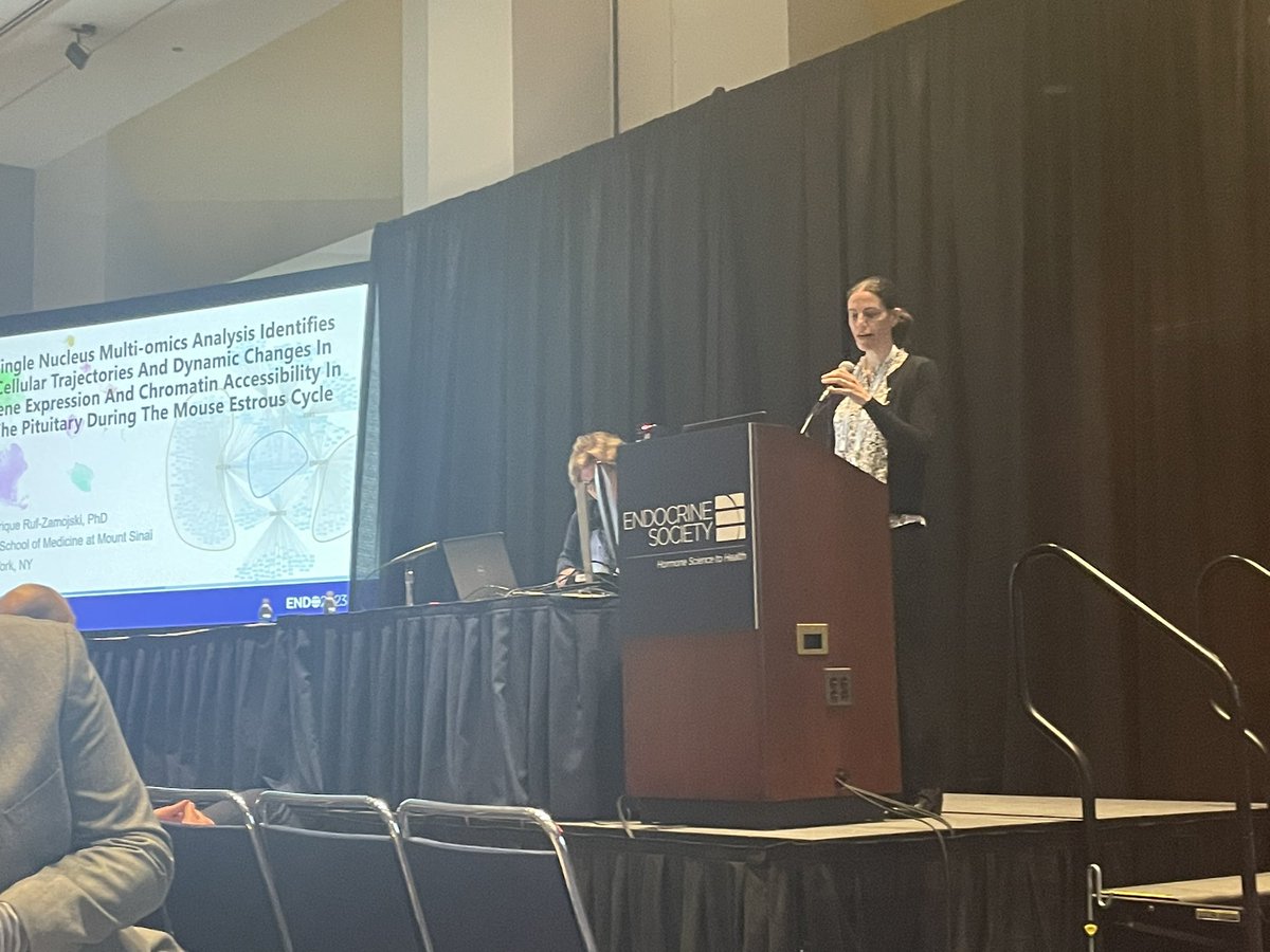 Impressive study nicely presented by @Frederique_NYC #ENDO2023 Single Nucleus Multi-Omics Analysis Identifies Cellular Trajectories And Dynamic Changes In Gene Expression And Chromatin Accessibility In The Pituitary During The Mouse Estrous Cycle