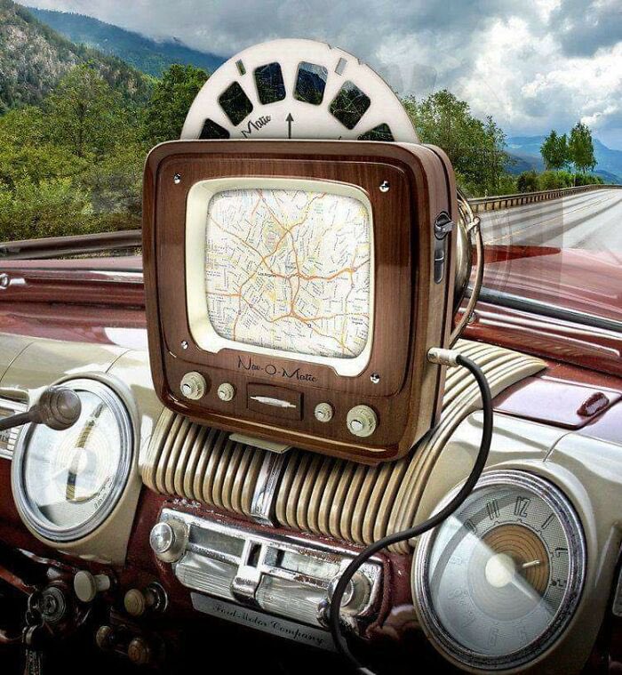 sir_breaksalot's tweet photo. @historyinmemes A Fifties Navigation System. Don’t Know Who Imagined This But I Love It! https://t.co/kw0GXlhjIQ