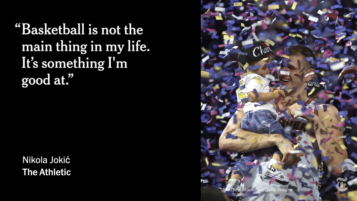 From @TheAthletic: The last two superstars who led their teams to an NBA title, Stephen Curry and Giannis Antetokounmpo, spent the final seconds of their clinching victory in tears. Nikola Jokić seemed more relieved that he finally gets to “go home now.” nyti.ms/3PfISGD