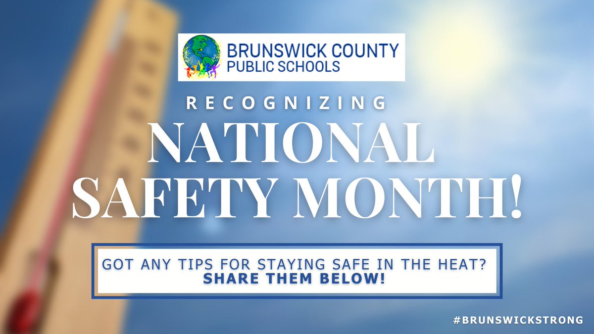 It’s Week 3 of National Safety Month! This week’s topic is heat-related injury prevention. 🔥

Keep yourself and others safe by checking smoke alarms, staying hydrated in the summer heat & keeping children away from hot stoves. #BrunswickStrong