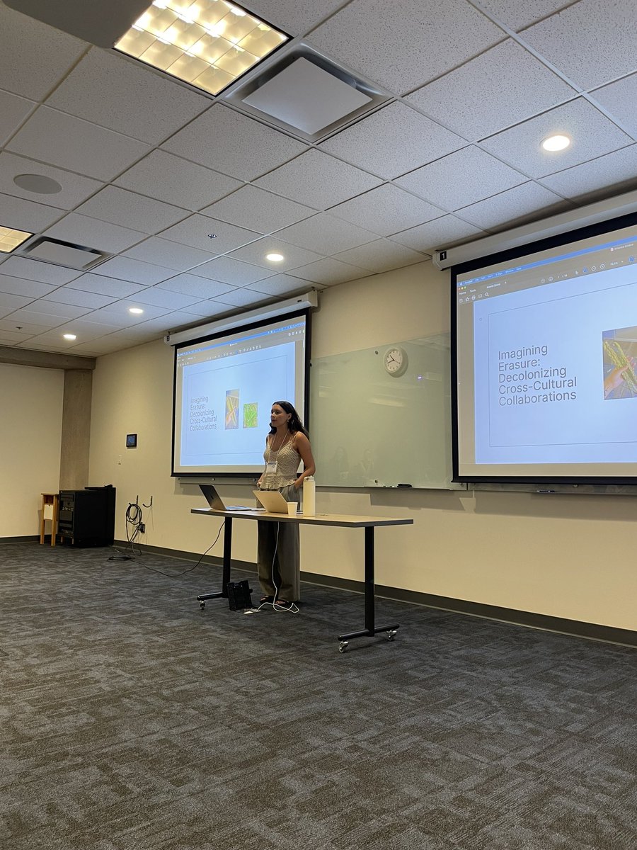 jamblers's tweet photo. Drop the mic kinda talk by @atlantagrnt  #UBCPiR23. #knowledgeexchange is not neutral. It is kinda intense. Do your heart work. Work in parallel mutuality. Think about your relations to systems of accountability. Get out of the way - are you in the way? https://t.co/tLlsKWkQPj