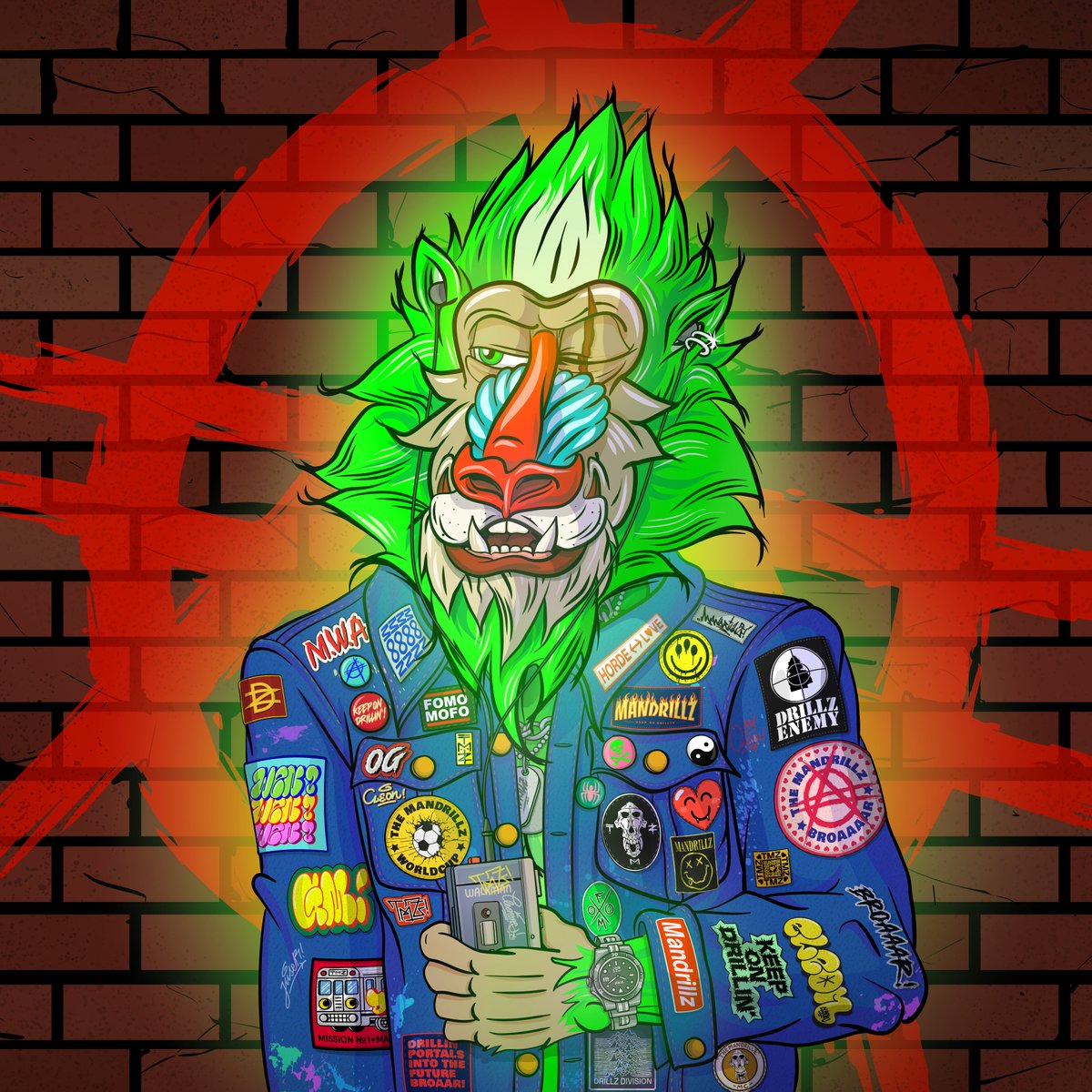 Hey Drillz Gang,

time to reveal the first 1 of 1 from our new The Mandrillz One Of Us Collection! 👀

🤟
His TMZ Horde jacket gives you an idea of what we envision for your IRL jacket.

Once our Missions portal is up and running you will be able to get your hands on exclusive