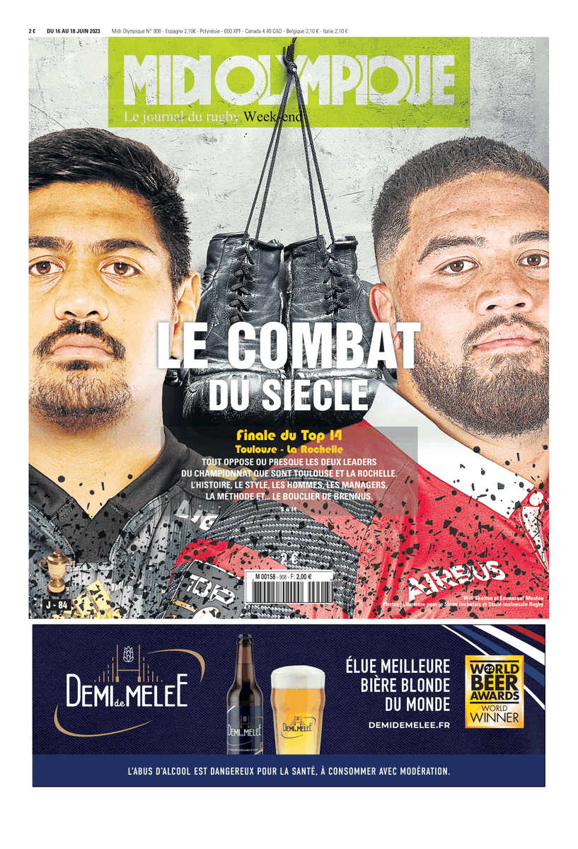 midi_olympique's tweet photo. Le combat du siècle en Une de Midi Olympique !

Le journal est dispo > https://t.co/EcPCpDhyAP https://t.co/xP7F5baJV4
