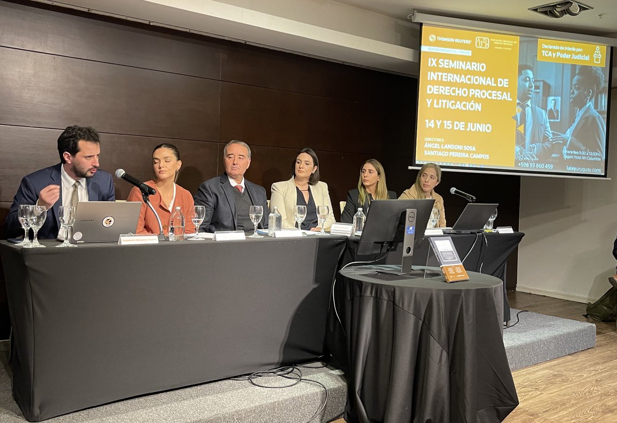 Santiago Pereira Campos (@santiagopcampos) on Twitter photo II Encuentro Rioplatense de jóvenes procesalistas. Lo que más me enorgullece de nuestro Seminario de Derecho Procesal y Litigación <a href="/AUDPCouture/">Asociación Uruguaya de Derecho Procesal EJ Couture</a> <a href="/TRUruguay/">Thomson Reuters Uruguay</a> es este panel: 8 jóvenes de 🇦🇷 🇺🇾 traen temas nuevos con gran nivel. Moderan <a href="/LuciaFernndezR2/">Lucia Fernández Ramirez</a> y <a href="/BRodriguezFacal/">Boris Rodriguez Facal</a> II Encuentro Rioplatense de jóvenes procesalistas. Lo que más me enorgullece de nuestro Seminario de Derecho Procesal y Litigación <a href="/AUDPCouture/">Asociación Uruguaya de Derecho Procesal EJ Couture</a> <a href="/TRUruguay/">Thomson Reuters Uruguay</a> es este panel: 8 jóvenes de 🇦🇷 🇺🇾 traen temas nuevos con gran nivel. Moderan <a href="/LuciaFernndezR2/">Lucia Fernández Ramirez</a> y <a href="/BRodriguezFacal/">Boris Rodriguez Facal</a>