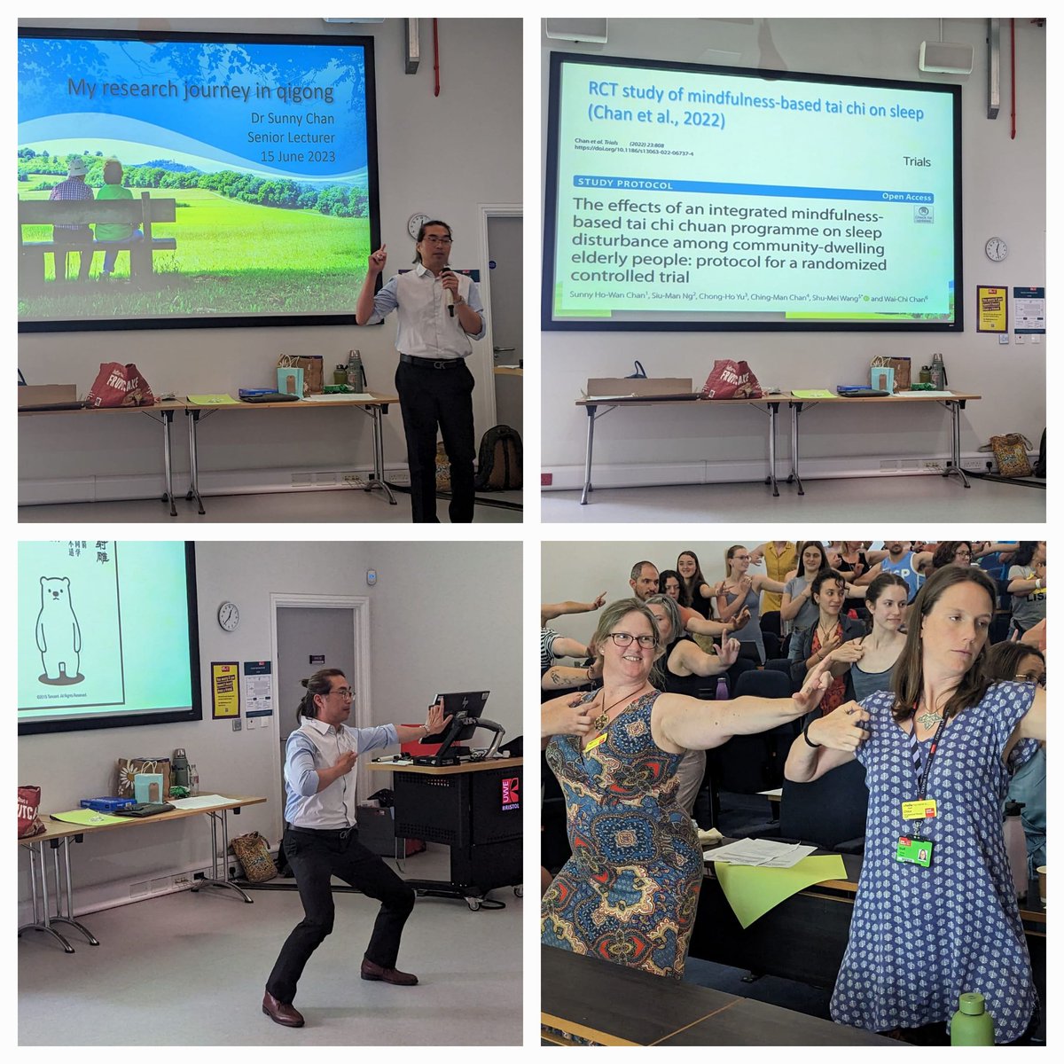 Dr Sunny Chan sharing his research and teaching us Qigong movements 
<a href="/UWEOTs/">UWE OT Team</a>