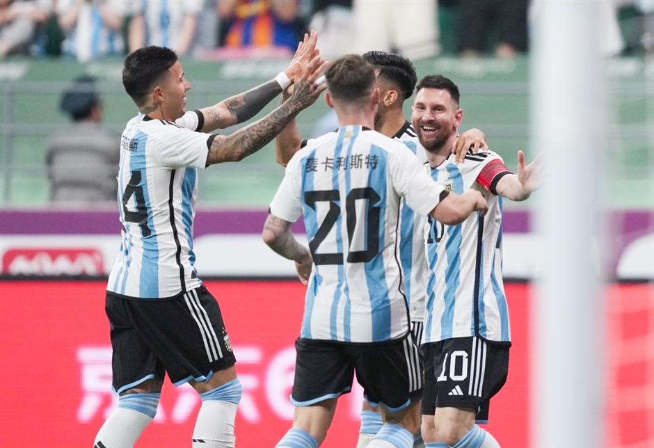 DragonTV🚀䒕雅official on Twitter: "Lionel Messi delighted Argentina fans in  #Beijing when he scored the fastest goal of his international career in a  2-0 friendly win over Australia, netting after 79 seconds at