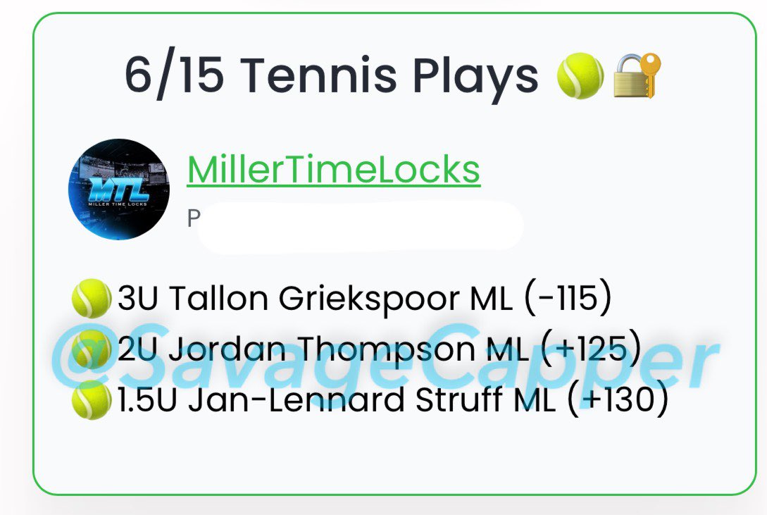 SavageCappers's tweet image. #MillerTimeLocks #GamblingTwitter #atppicks #tennisbets CAPPERS POSTED IN FREE TELEGRAM: SavageCappers t.me/SavageCappers