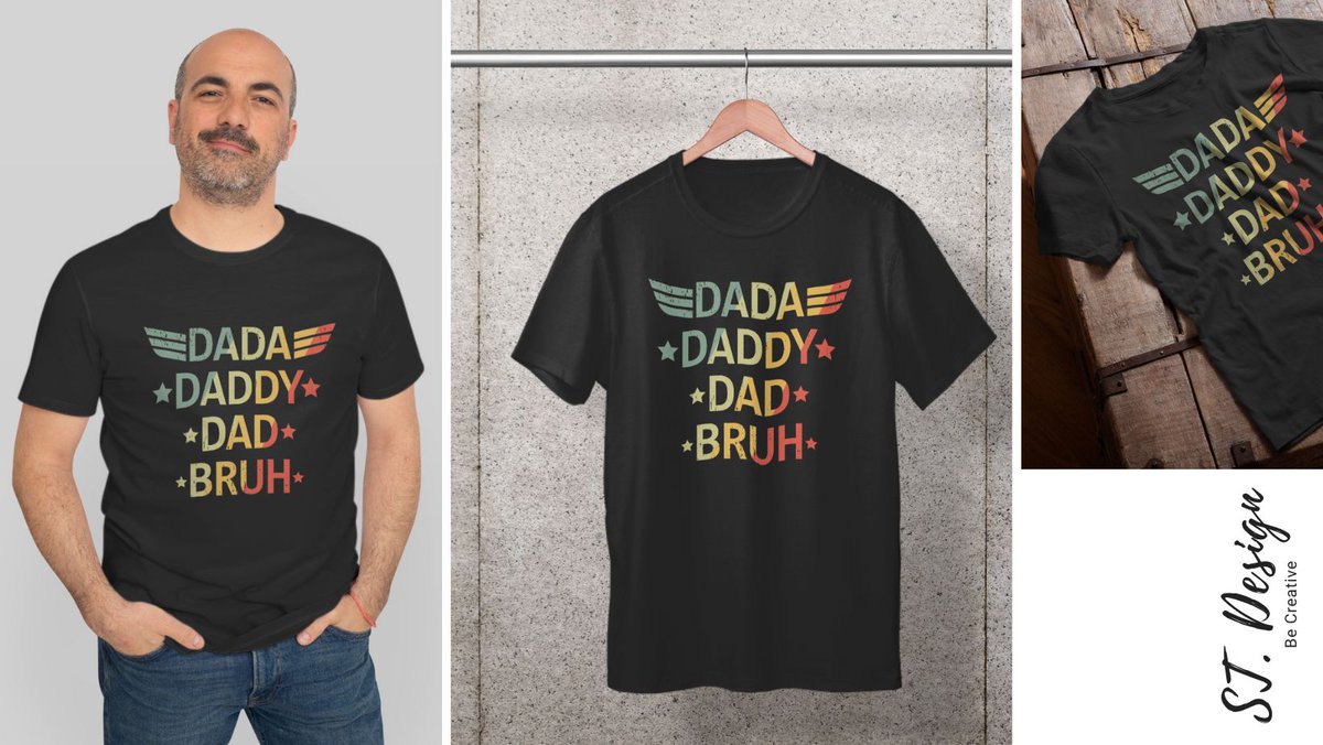 SoufianeTerrab's tweet photo. Celebrate Dad's quirky sense of humor this Father's Day with our 🤪 Design🧔👕❤️ Perfect for the dad who's always up for a good laugh. 😂 Discover it here 👆https://t.co/sXCcpZUCGQ #FathersDay #DadJoke #DaDa #tshirt #tshirtdesign #tshirts #style #clothing #dad #daddy_daughter https://t.co/QcSXGOZ0W0