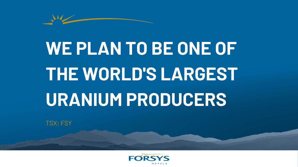 Forsys Metals Corp. is engaged in the acquisition, exploration, and development of mineral properties with the goal of being one of the worlds leading #uranium producers. 

Learn more on our website: forsysmetals.com

$FSY
#Mining #PreciousMetals #Exploration #Drilling